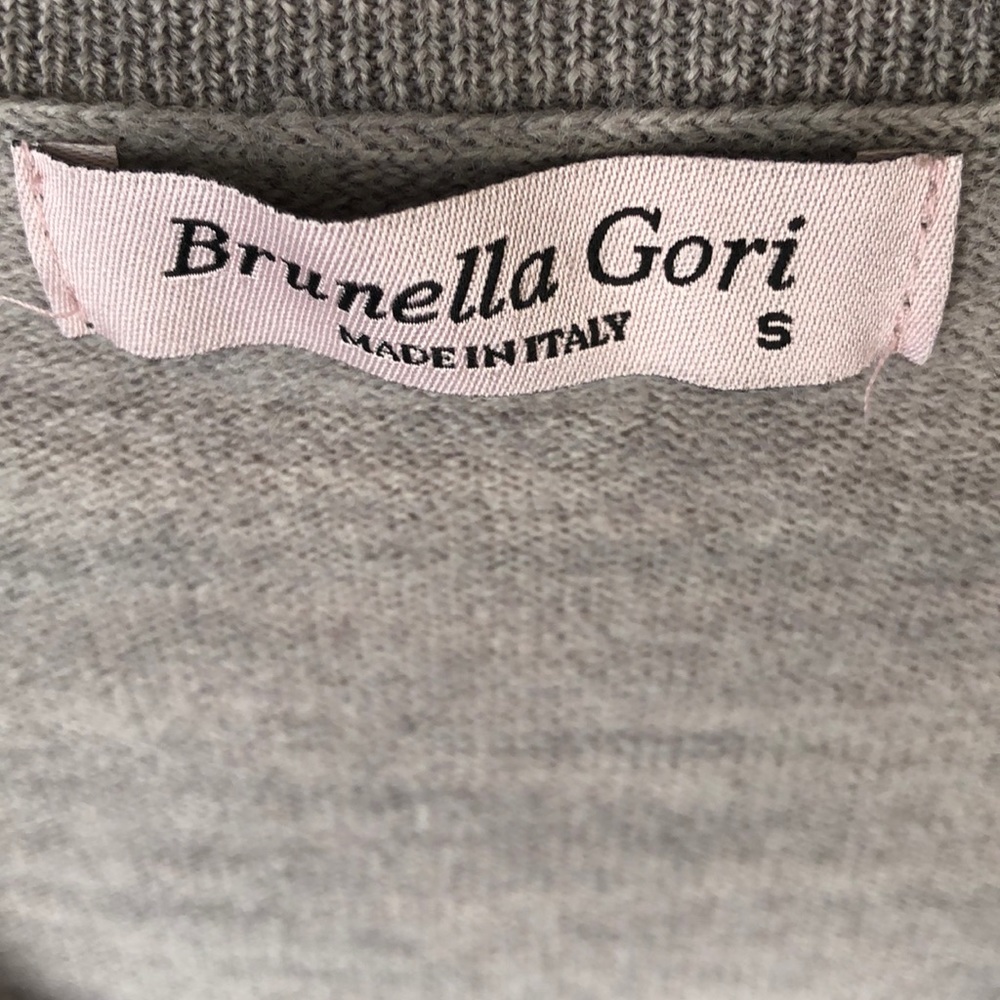 Brunella Gori Gray Wool V Neck Long Sleeves Pullover Sweater Size S - Picture 3 of 4